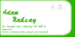 adam maksay business card